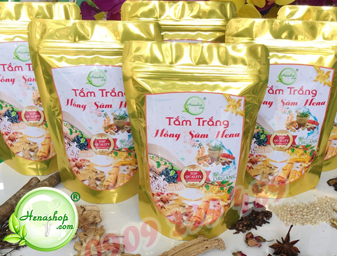 tắm trắng hồng sâm hena bí quết làm đẹp cho da